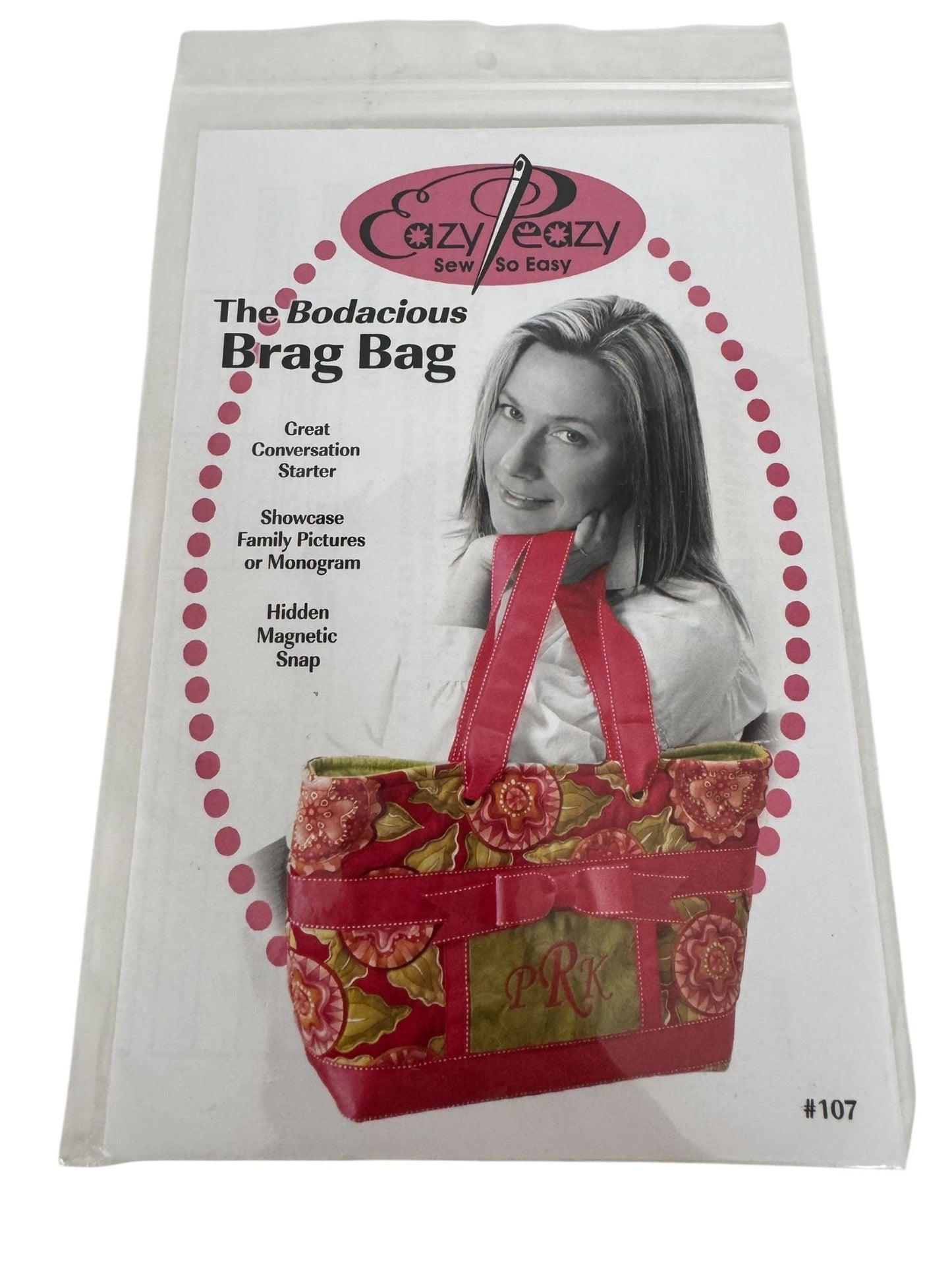 Eazy Peazy Quilts Pattern The Bodacious Brag Bag Quilted Tote Handbag Pet Panel