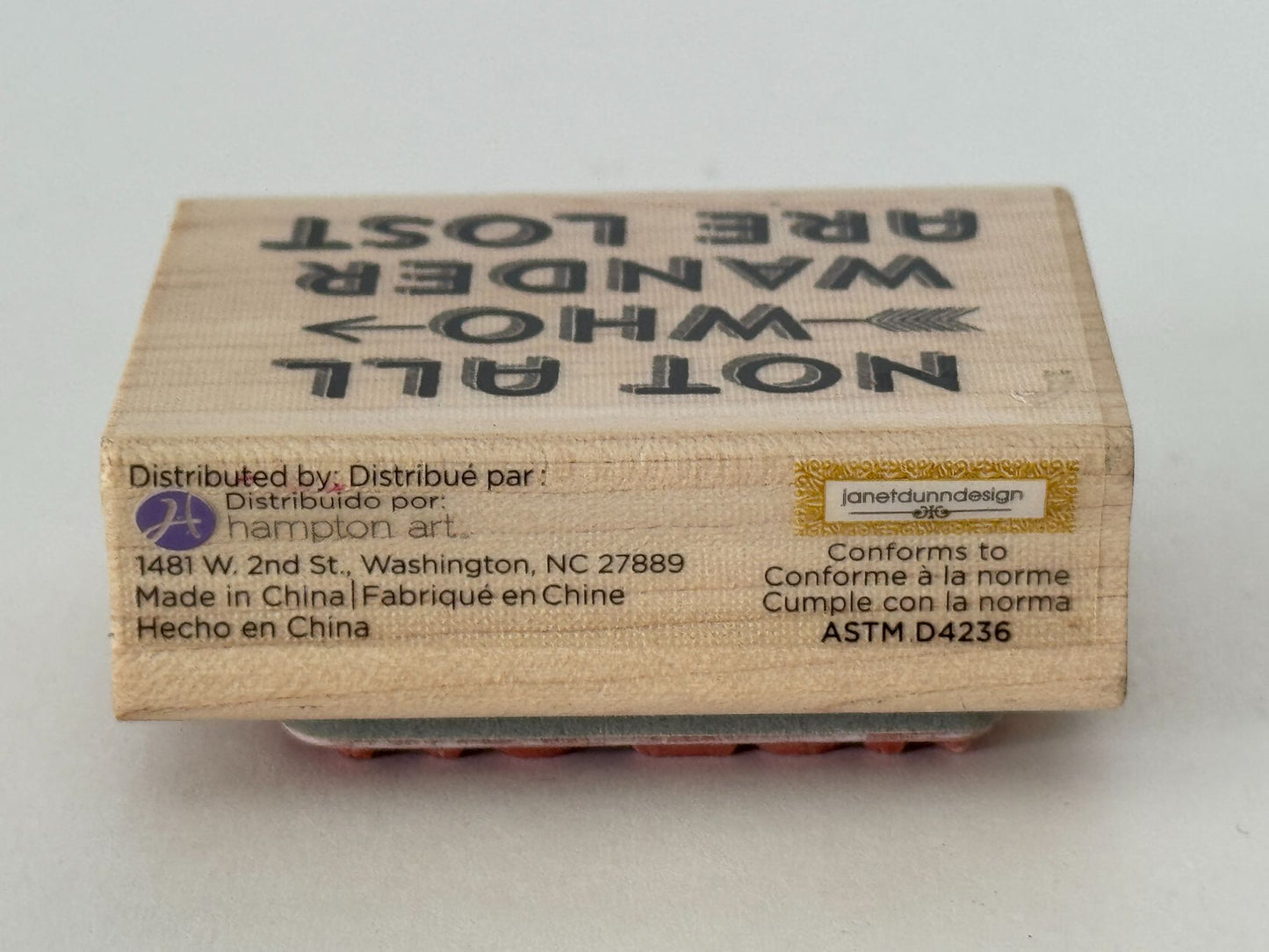 Hampton Art Rubber Stamp Not All Who Wander Are Lost Card Making Words Travel