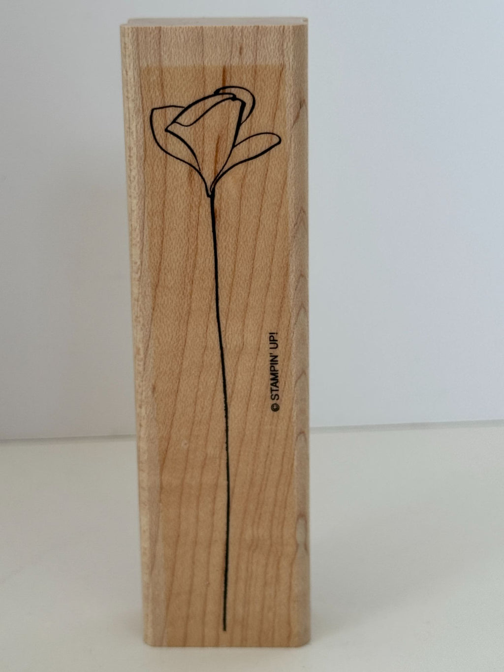 Stampin Up Rubber Stamp Floral Line Art Design Long Stemmed Flower Spring Garden