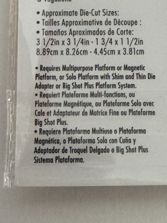 Sizzix Framelits 6 Dies 4 Clear Stamps Layered Labels Frames Birthday Cardmaking