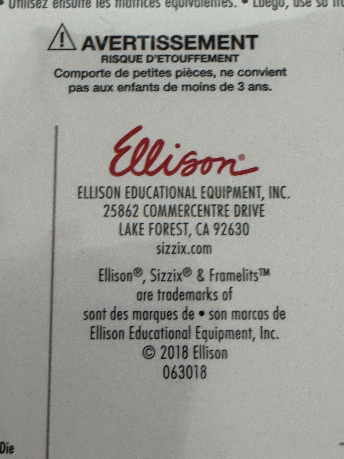 Sizzix Framelits 6 Dies 4 Clear Stamps Layered Labels Frames Birthday Cardmaking