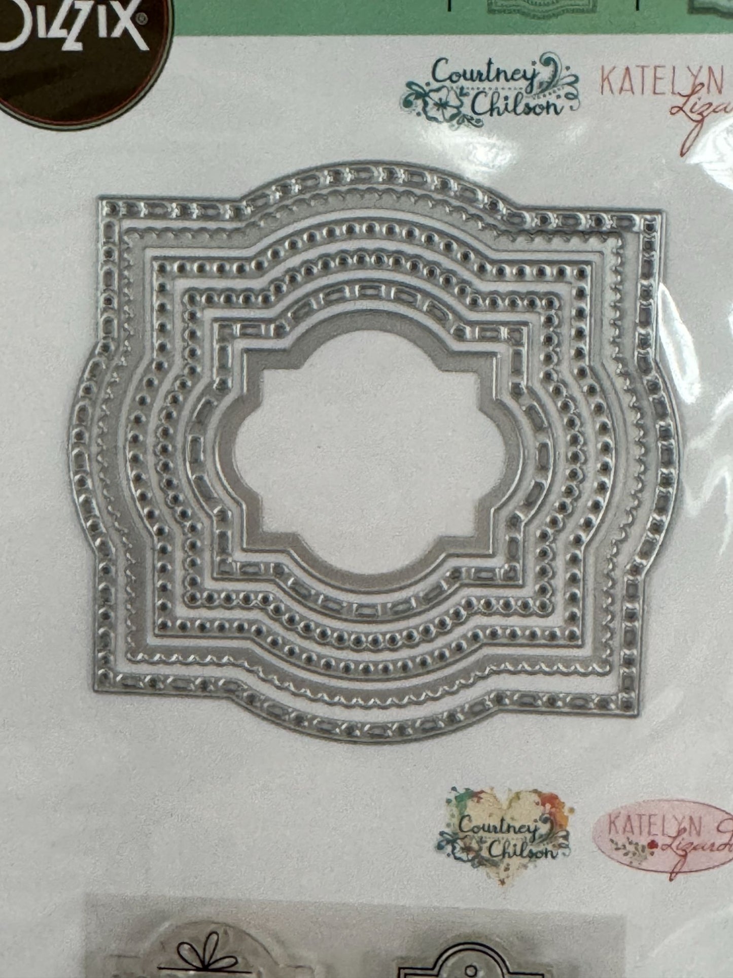 Sizzix Framelits 6 Dies 4 Clear Stamps Layered Labels Frames Birthday Cardmaking