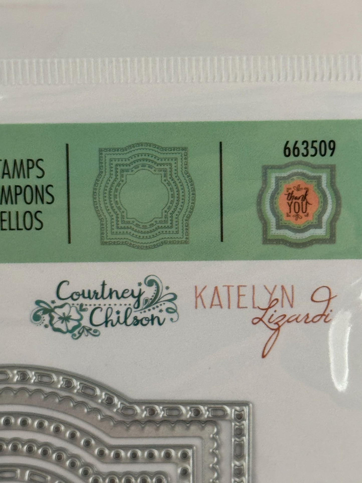 Sizzix Framelits 6 Dies 4 Clear Stamps Layered Labels Frames Birthday Cardmaking