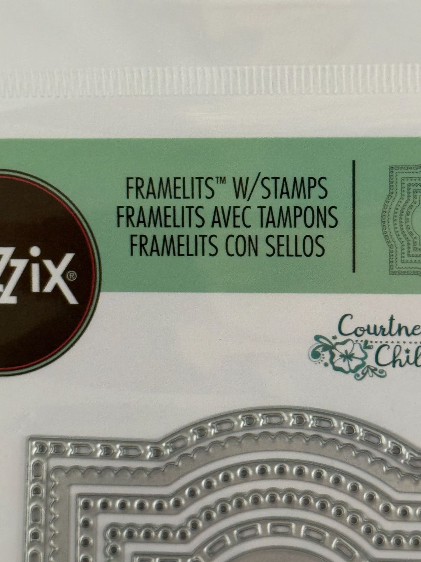 Sizzix Framelits 6 Dies 4 Clear Stamps Layered Labels Frames Birthday Cardmaking