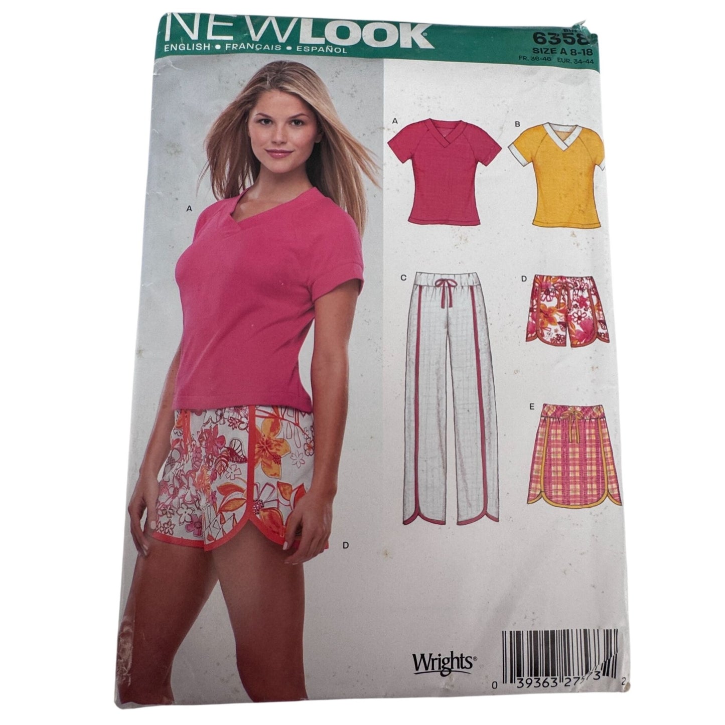 Simplicity Sewing Pattern 6358 Lounge Set Loungewear Tops Shorts Pants Y2K 8-18 Uncut Casual