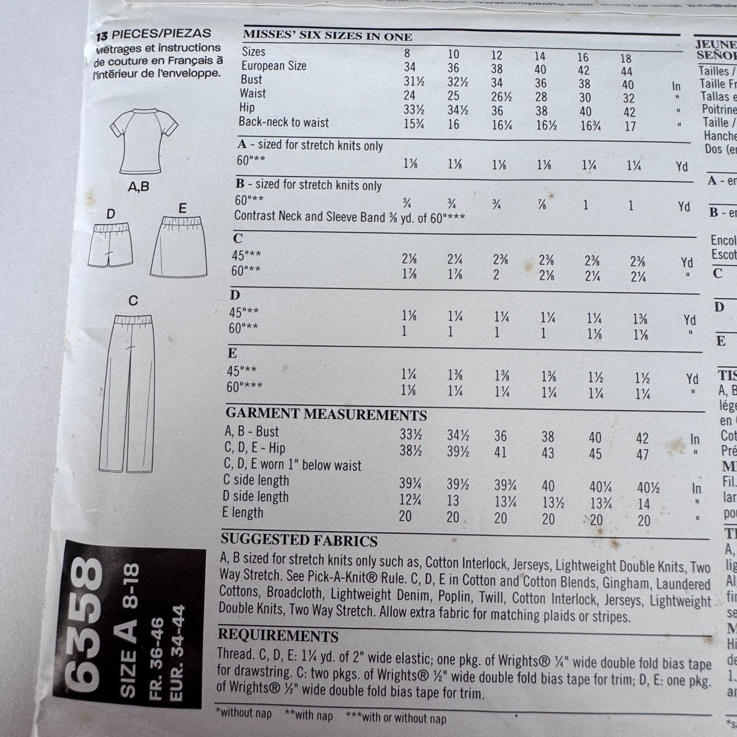 Simplicity Sewing Pattern 6358 Lounge Set Loungewear Tops Shorts Pants Y2K 8-18 Uncut Casual