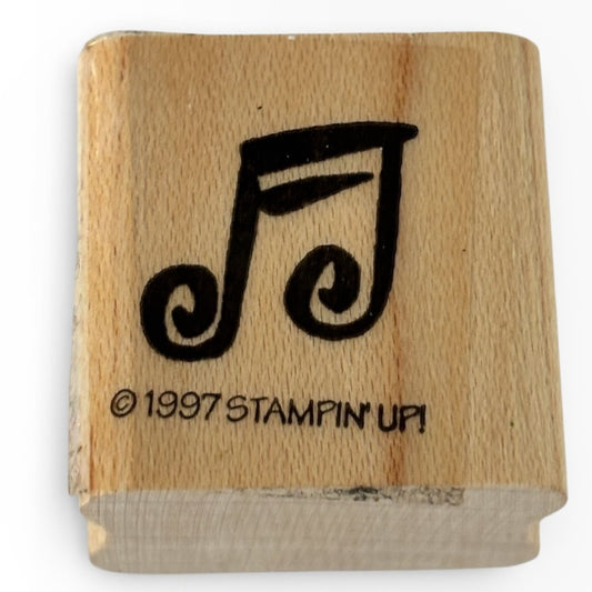 Stampin Up Rubber Stamp Musical Notes Music Teacher Symbol Card Making Note Wood