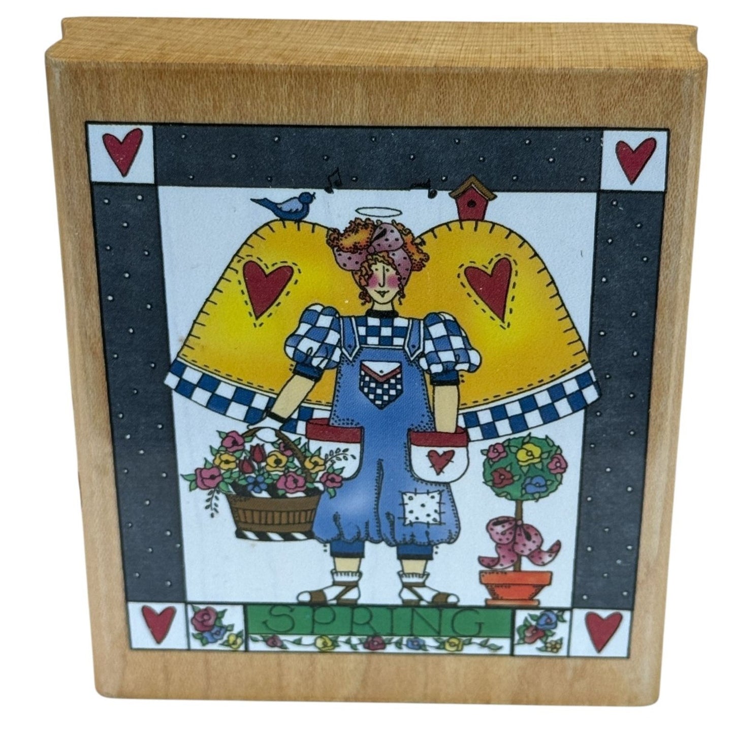 Inkadinkado Rubber Stamp Spring Angel Season Gardener Topiary Bird Alma Lynne