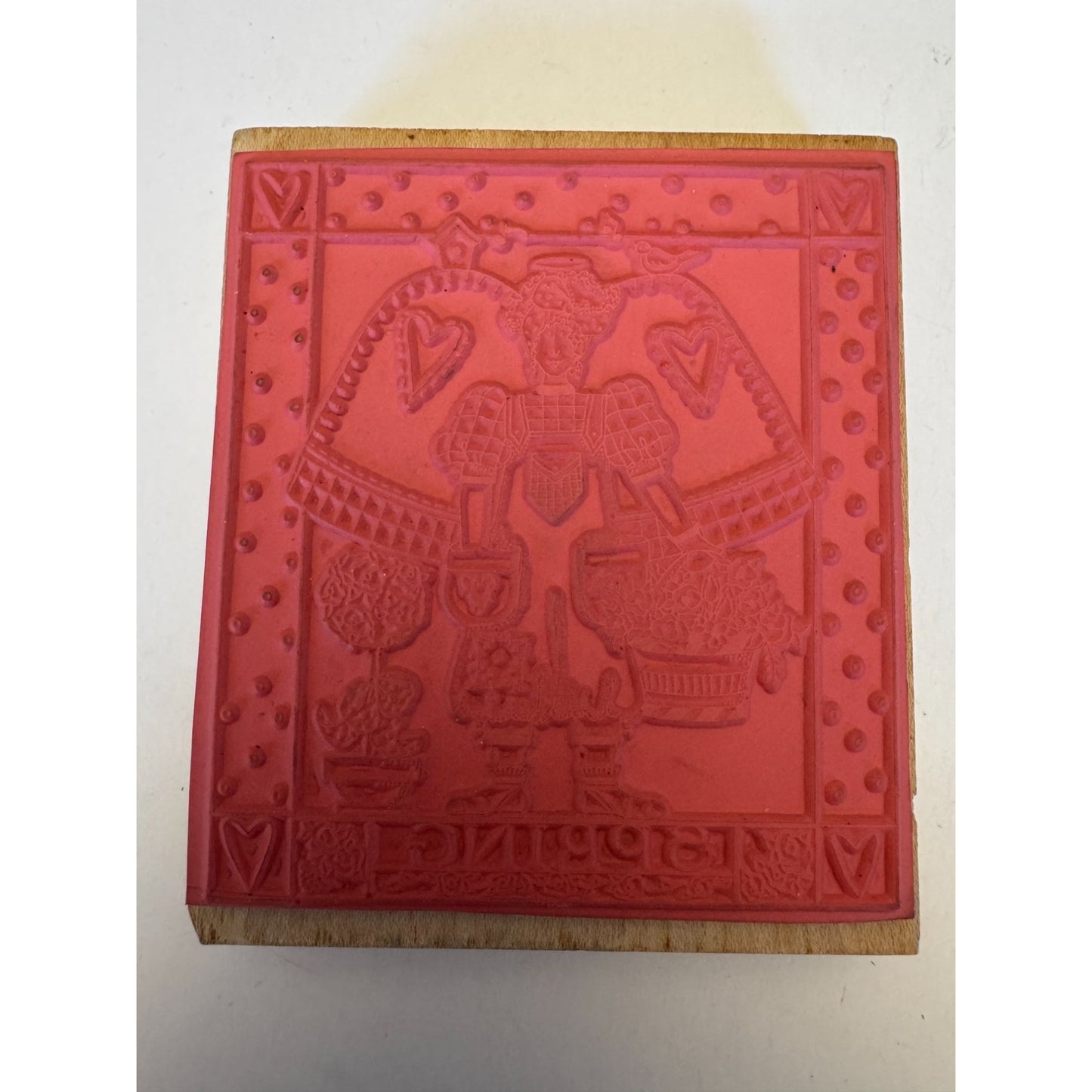 Inkadinkado Rubber Stamp Spring Angel Season Gardener Topiary Bird Alma Lynne