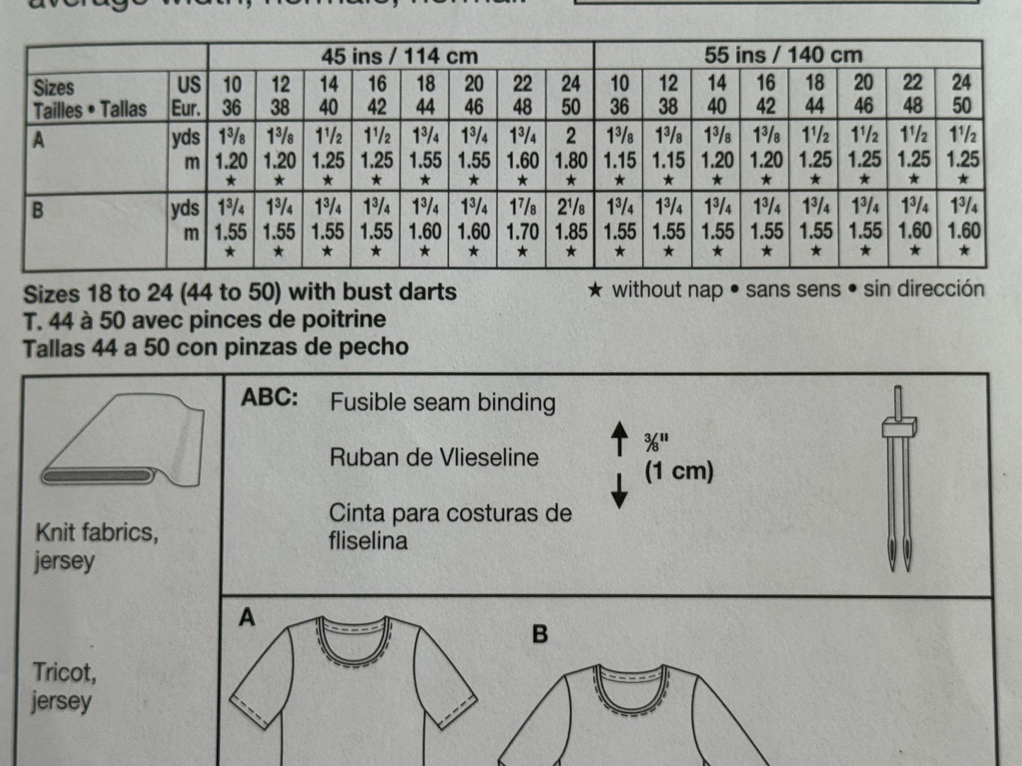 Burda Sewing Pattern 8998 T-Shirt Shirt Top Casual Semi-Fitted Sizes 10-24 Uncut