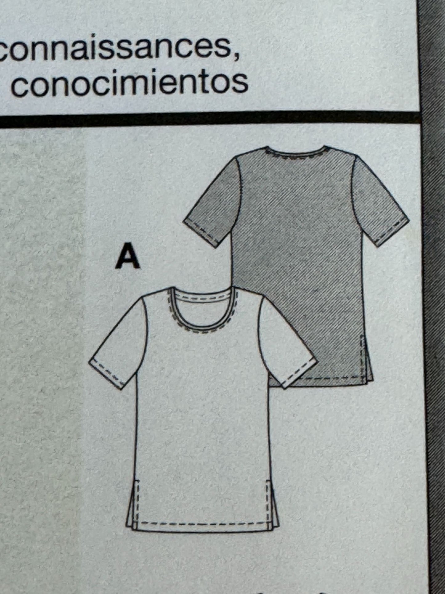 Burda Sewing Pattern 8998 T-Shirt Shirt Top Casual Semi-Fitted Sizes 10-24 Uncut