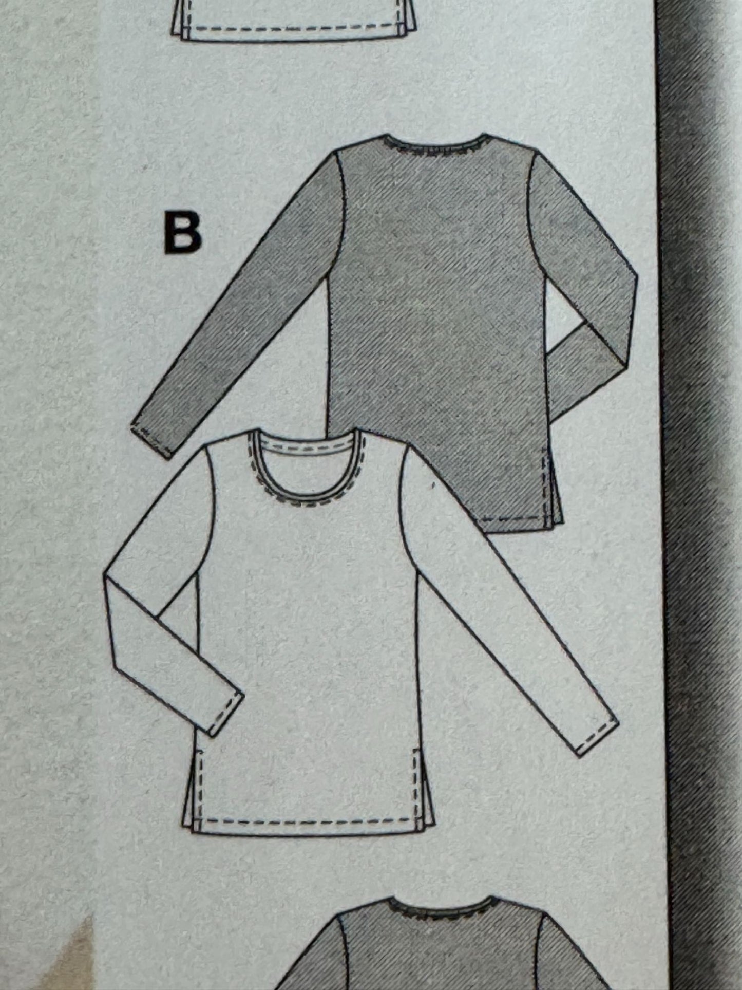 Burda Sewing Pattern 8998 T-Shirt Shirt Top Casual Semi-Fitted Sizes 10-24 Uncut