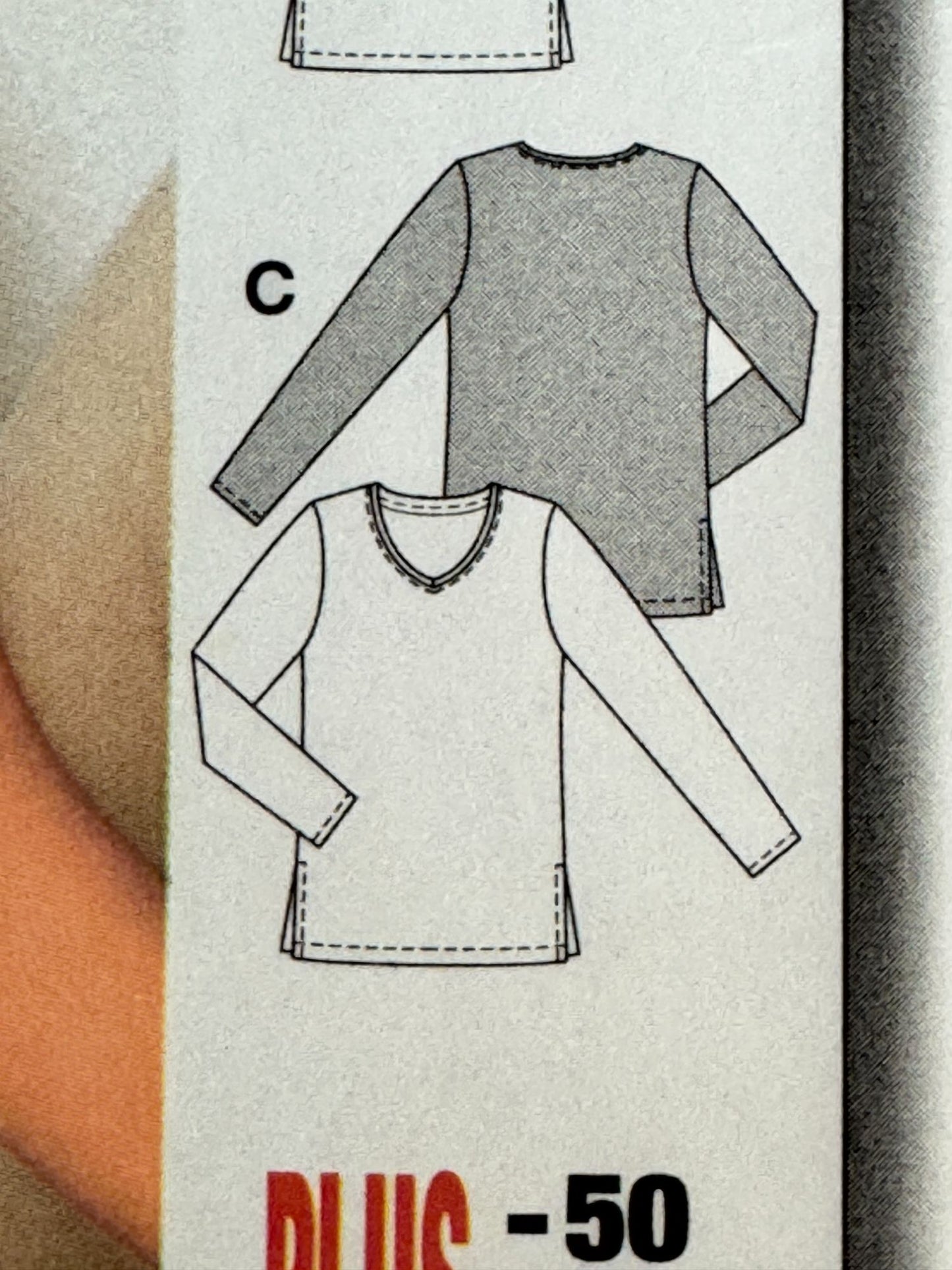 Burda Sewing Pattern 8998 T-Shirt Shirt Top Casual Semi-Fitted Sizes 10-24 Uncut