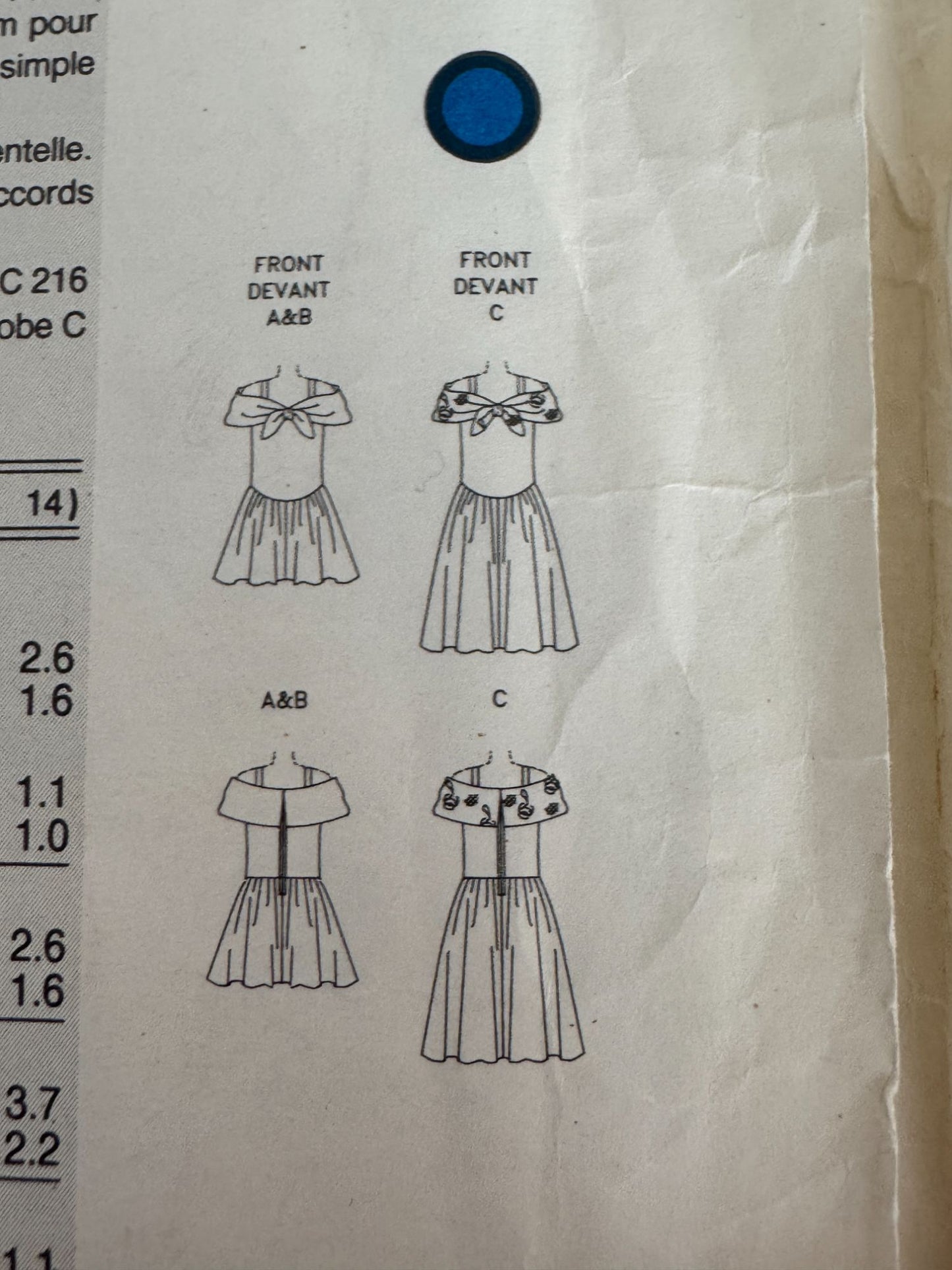 Little Vogue Sewing Pattern 8011 Girls Party Dress 4 5 6 Dropped Waist Bow UC