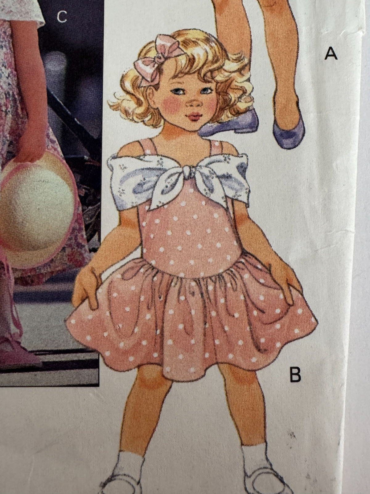 Little Vogue Sewing Pattern 8011 Girls Party Dress 4 5 6 Dropped Waist Bow UC