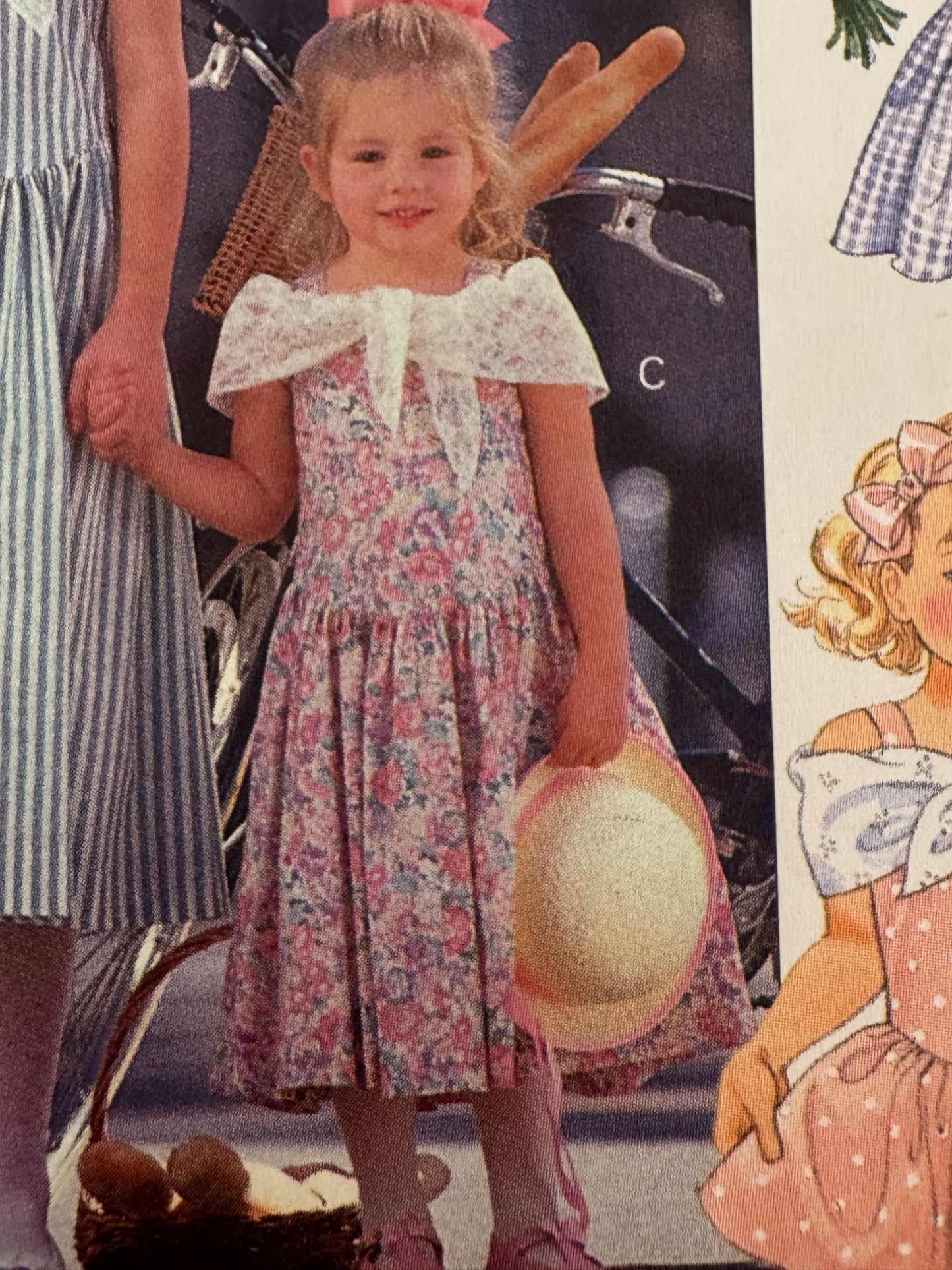 Little Vogue Sewing Pattern 8011 Girls Party Dress 4 5 6 Dropped Waist Bow UC