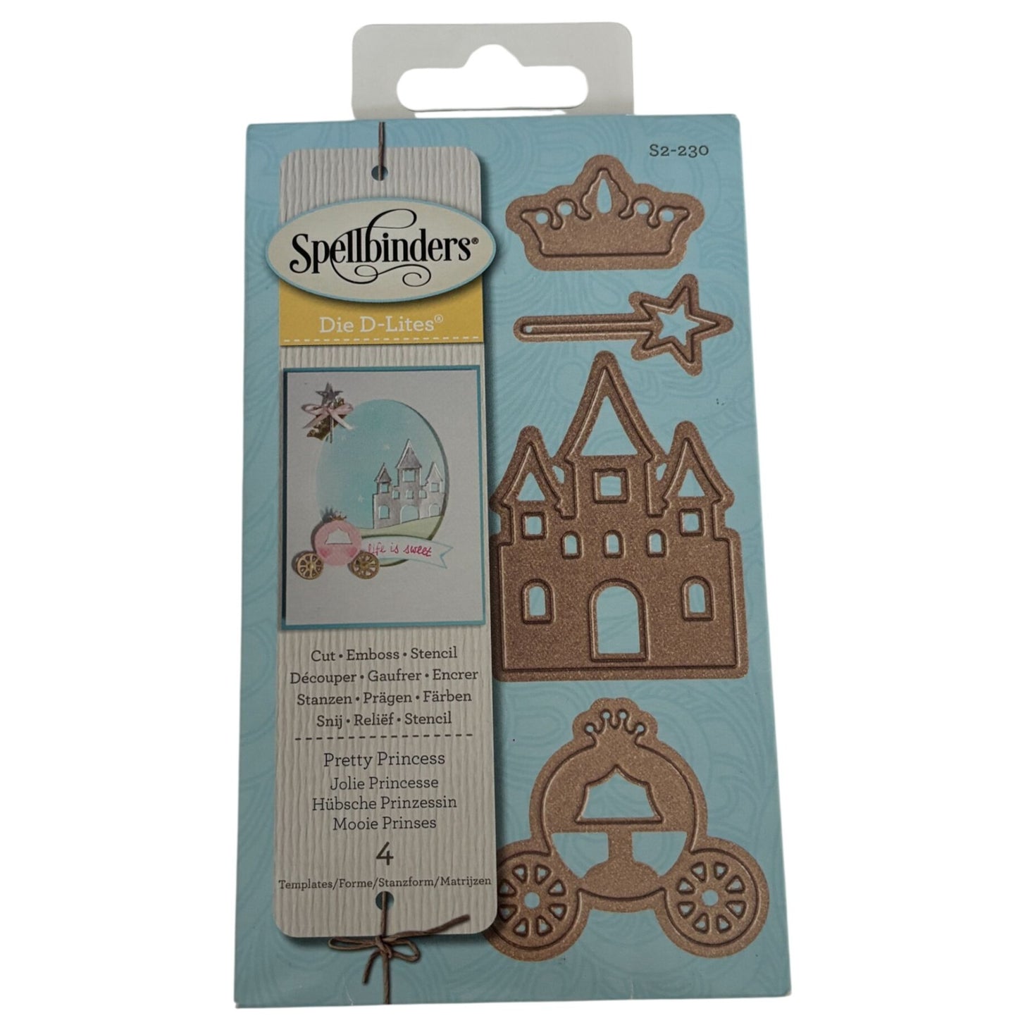 Spellbinders Die D-Lites Pretty Princess Tiara Castle Metal Die Set Cardmaking