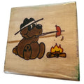 Impressive Rubber Stamp Camp Fire Bear Camping Cooking Hot Dog Summer Relaxation