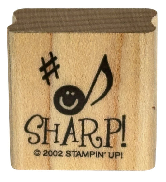 Stampin Up Rubber Stamp Musical Note Sharp Music Teacher Paper Grading Message