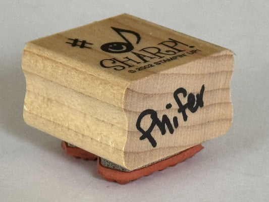 Stampin Up Rubber Stamp Musical Note Sharp Music Teacher Paper Grading Message