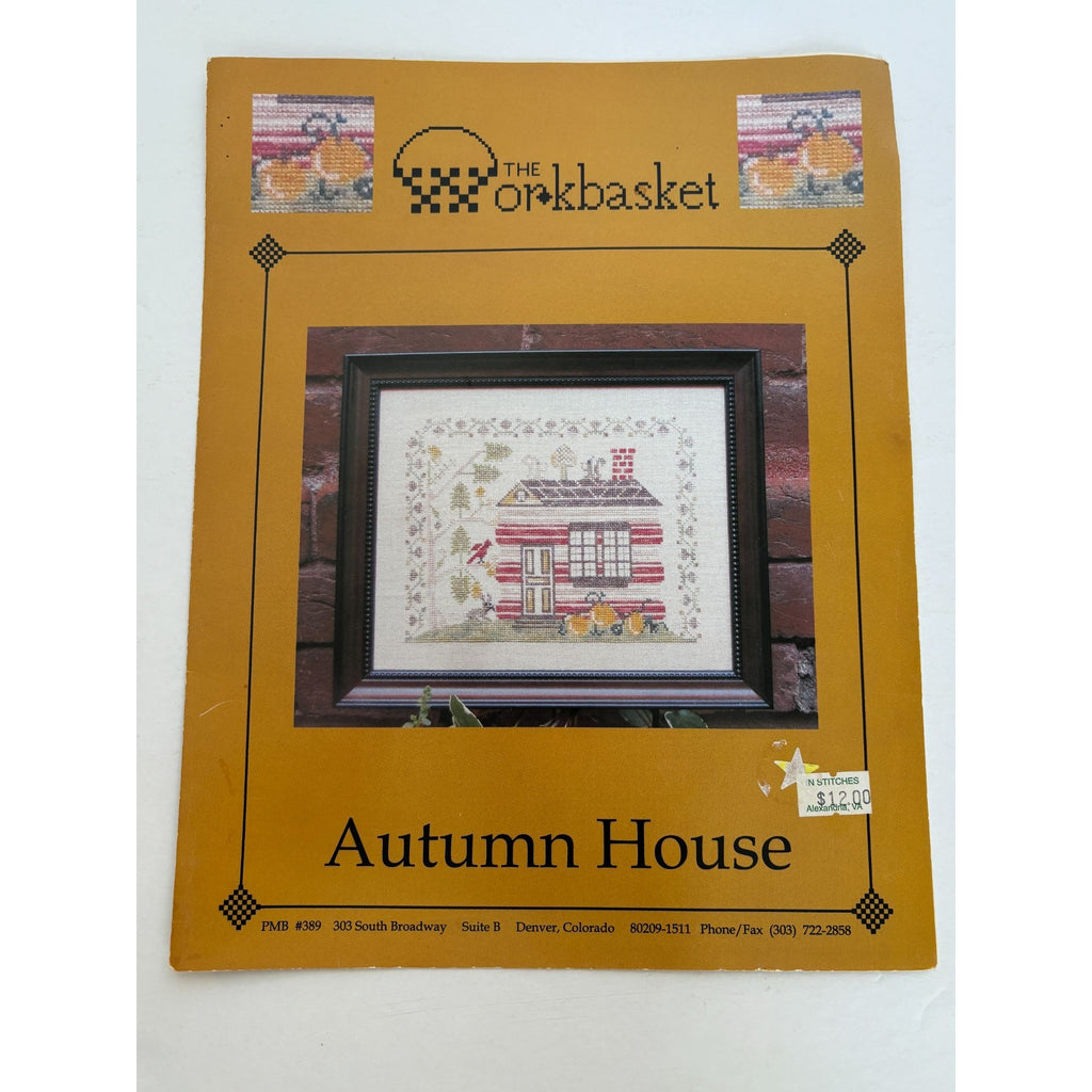 The Workbasket Counted Cross Stitch Pattern Autumn House Fall Season Cabin 389