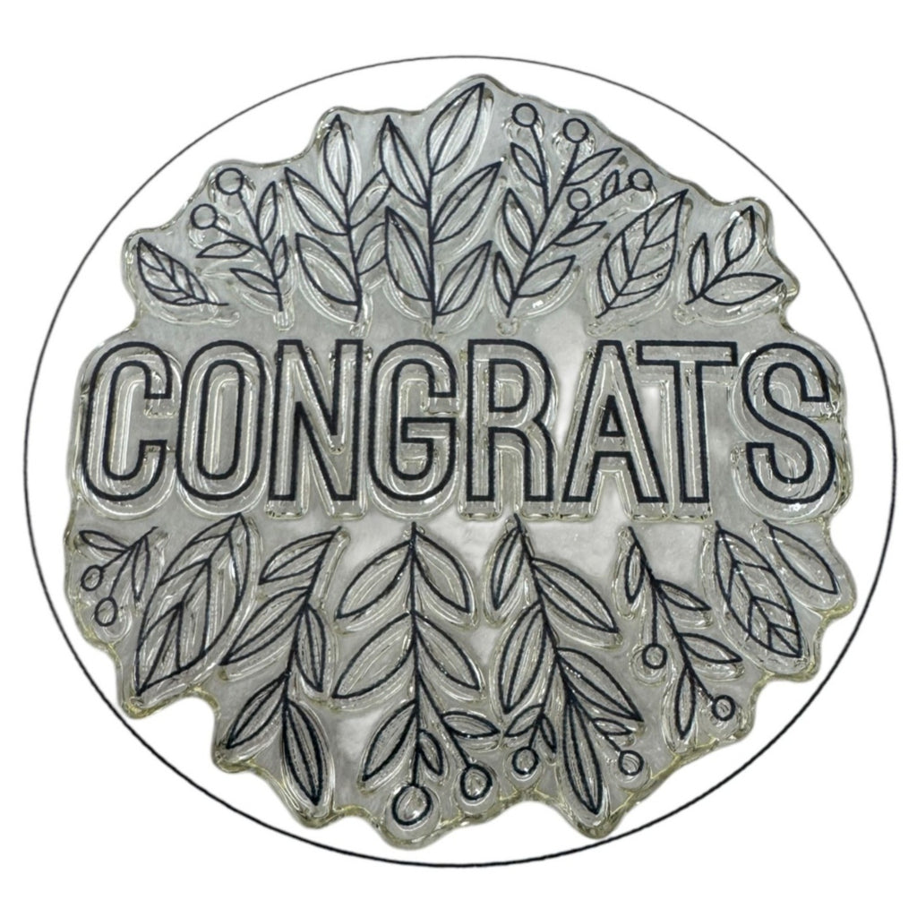 CTMH My Acrylix Acrylic Stamp Leafy Congrats Sentiments A1203 Congratulations