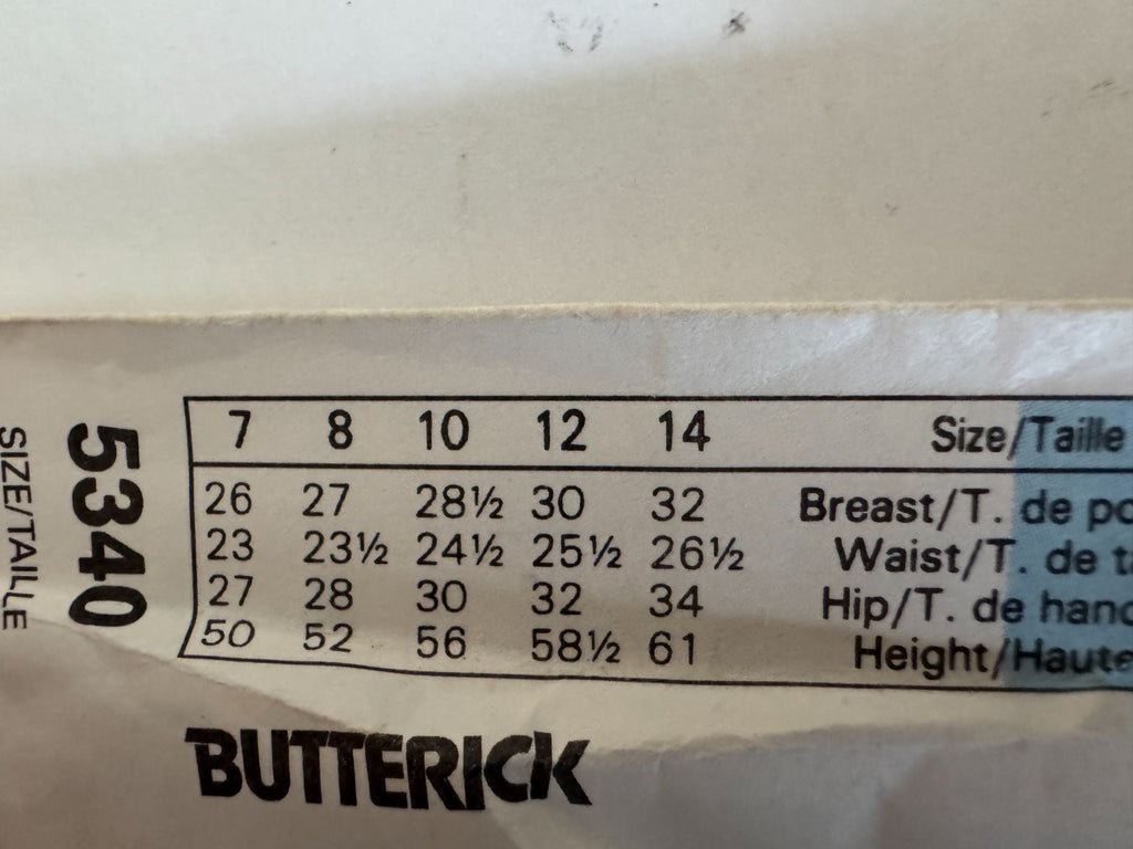 Butterick Sewing Pattern 5340 Girls Dress Spring Easter Party Easy 7 8 10 90s UC