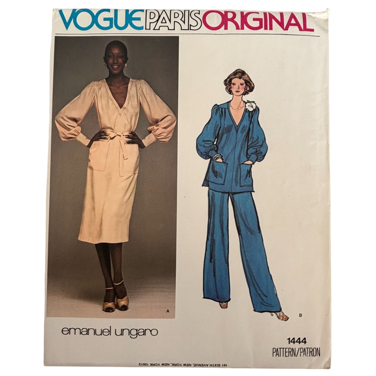 Vogue Paris Original Sewing Pattern 1444 Evening Dress Tunic Pants Emanuel Ungaro 12 Uncut