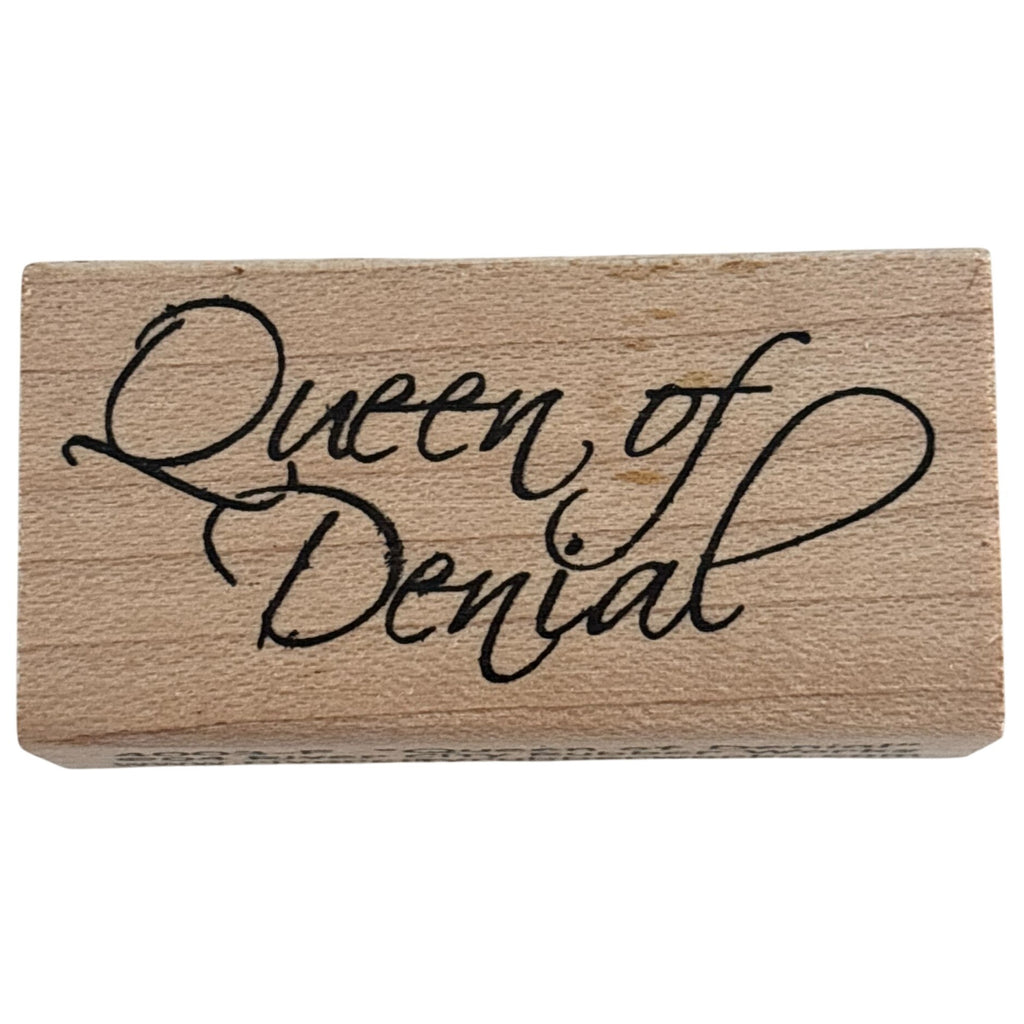 River City Rubber Works Rubber Stamp Queen of Denial Cardmaking Funny Sarcastic Words Humor