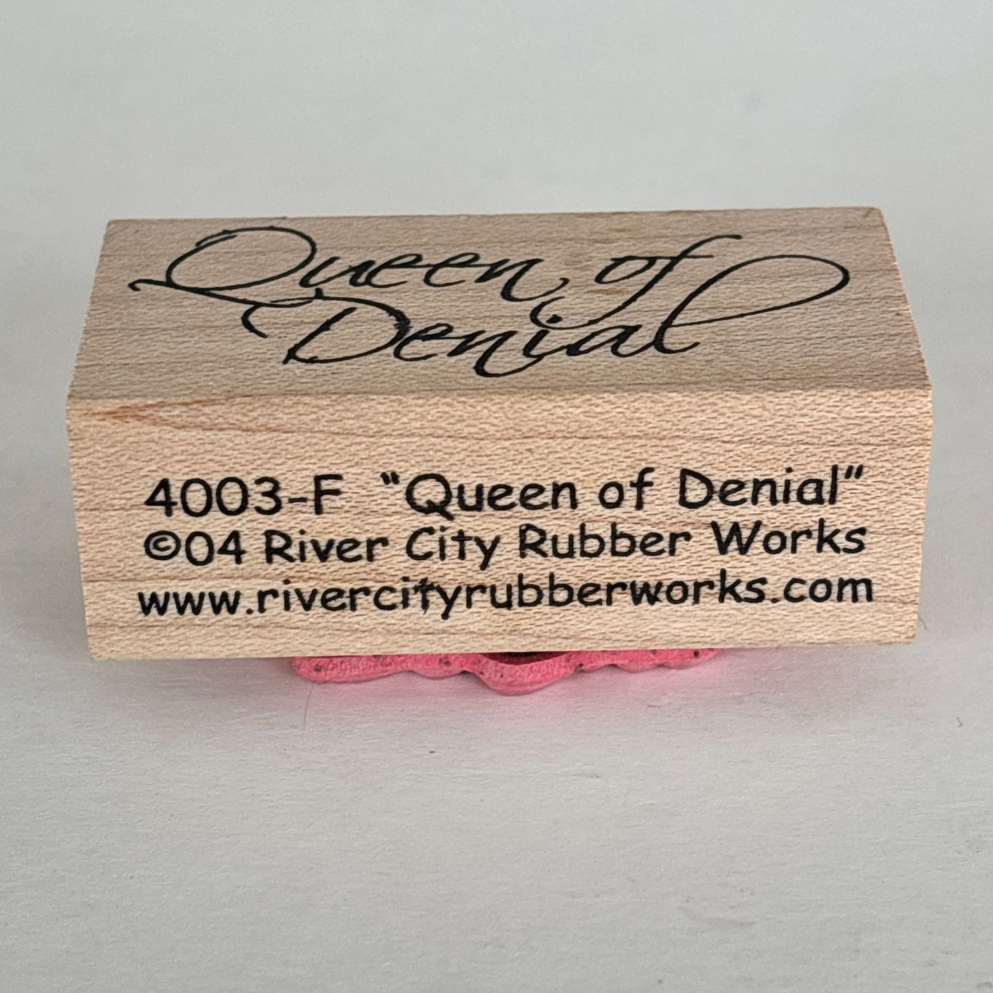 River City Rubber Works Rubber Stamp Queen of Denial Cardmaking Funny Sarcastic Words Humor