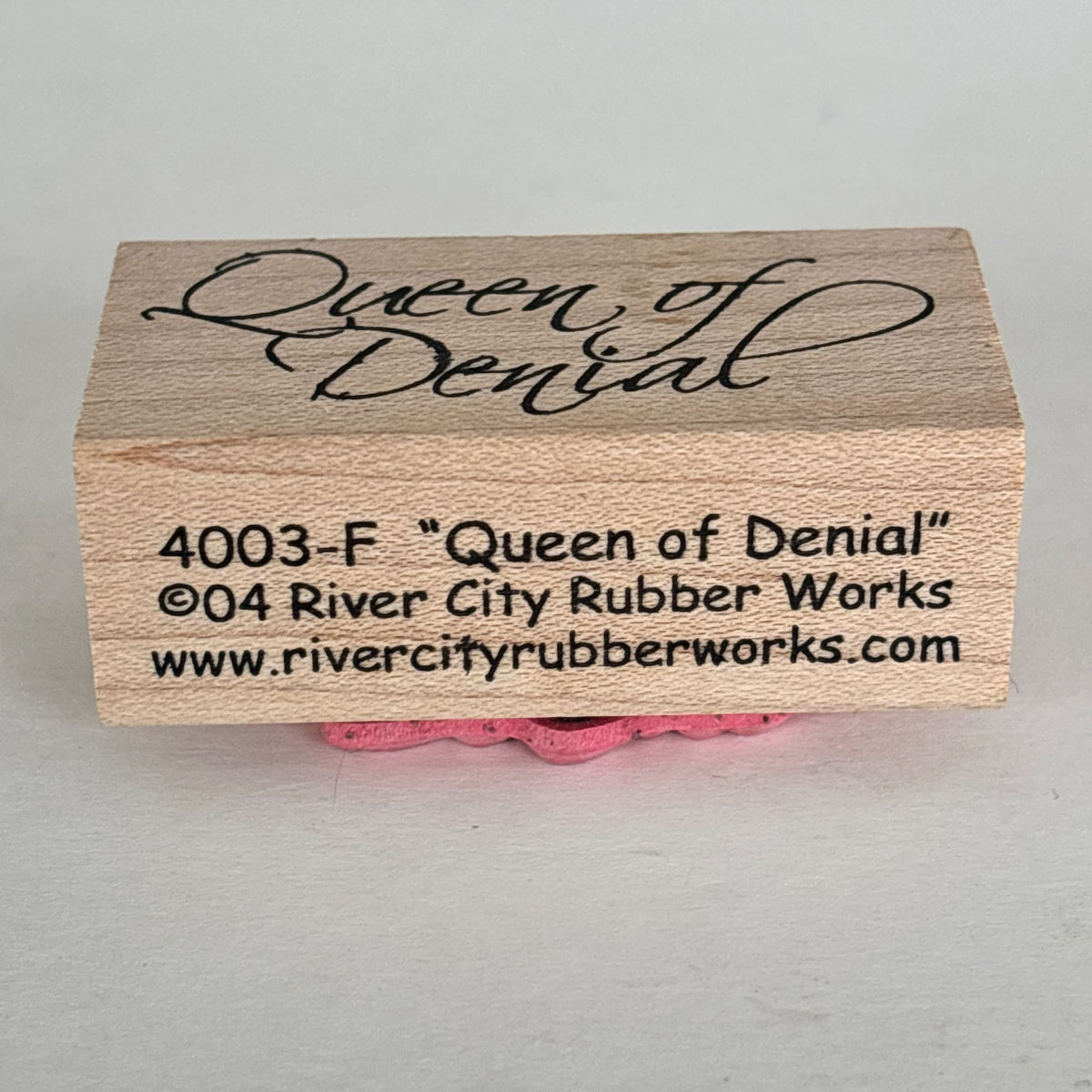 River City Rubber Works Rubber Stamp Queen of Denial Cardmaking Funny Sarcastic Words Humor