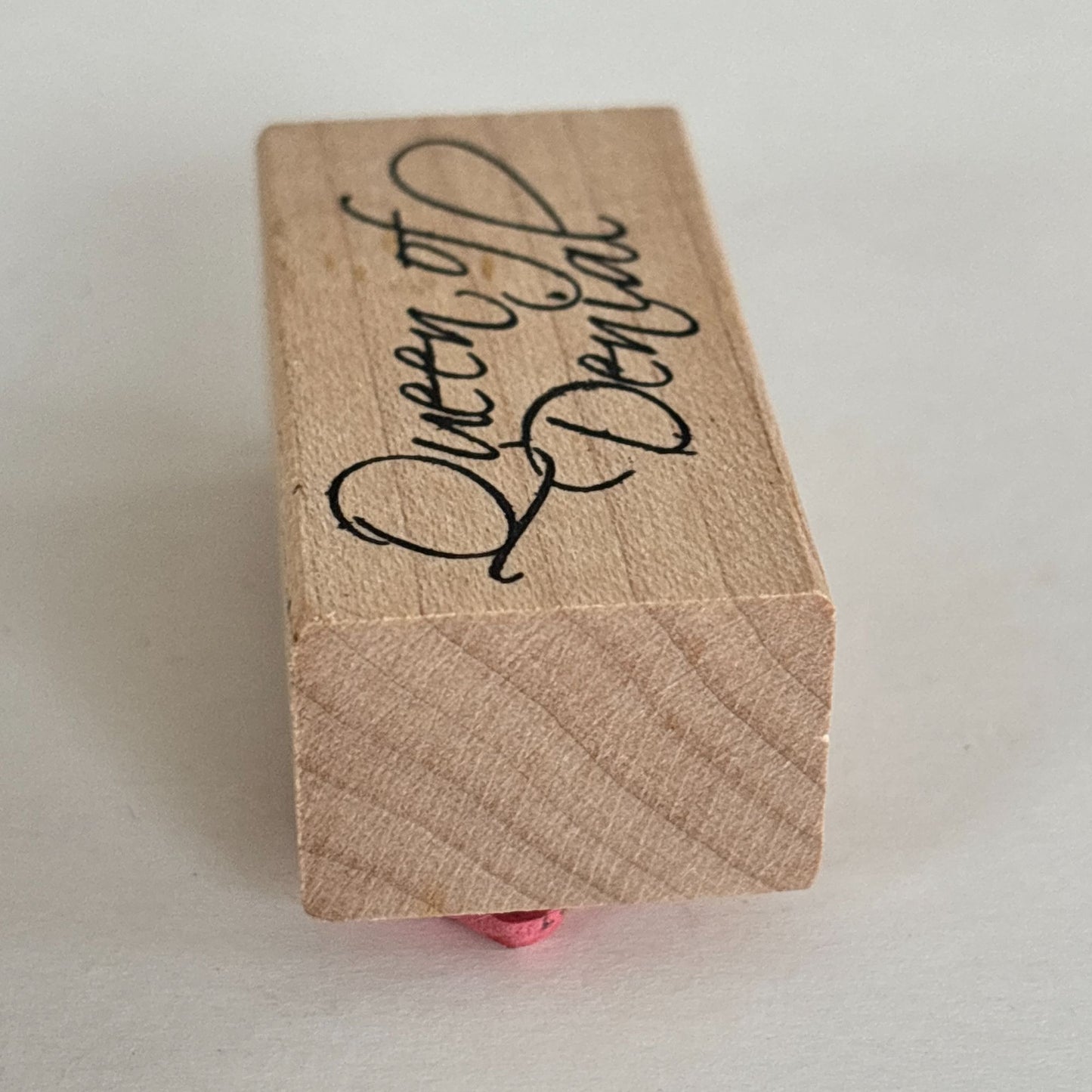 River City Rubber Works Rubber Stamp Queen of Denial Cardmaking Funny Sarcastic Words Humor