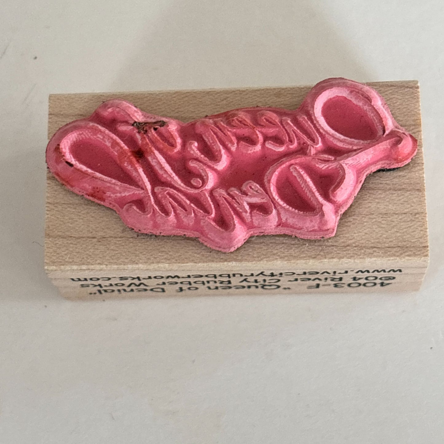 River City Rubber Works Rubber Stamp Queen of Denial Cardmaking Funny Sarcastic Words Humor