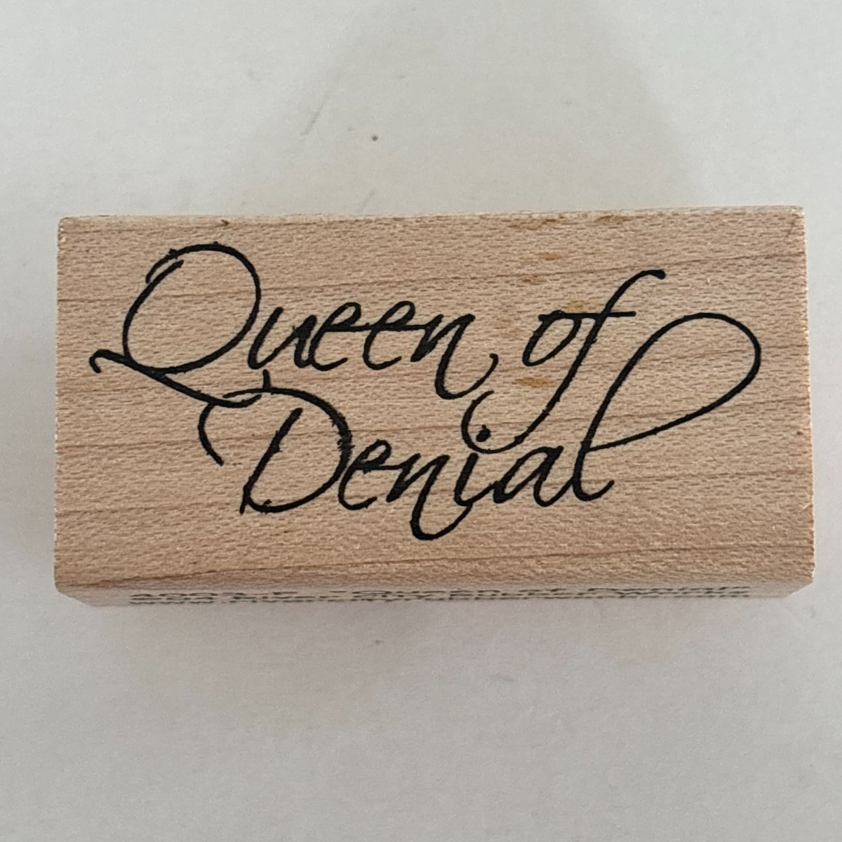 River City Rubber Works Rubber Stamp Queen of Denial Cardmaking Funny Sarcastic Words Humor