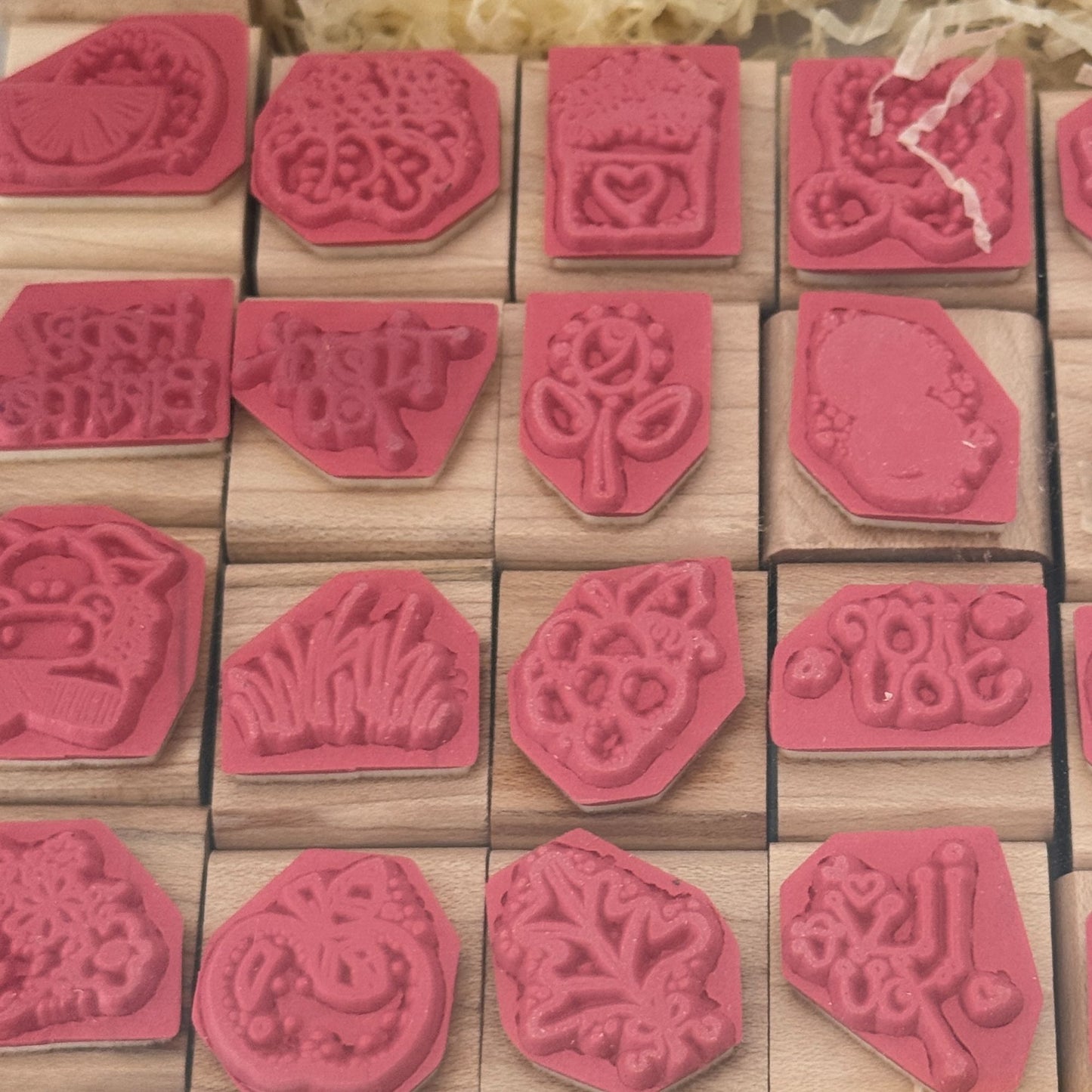 Close To My Heart Wooden Rubber Stamp Set 26 Fruit To From Birthday Pig Small