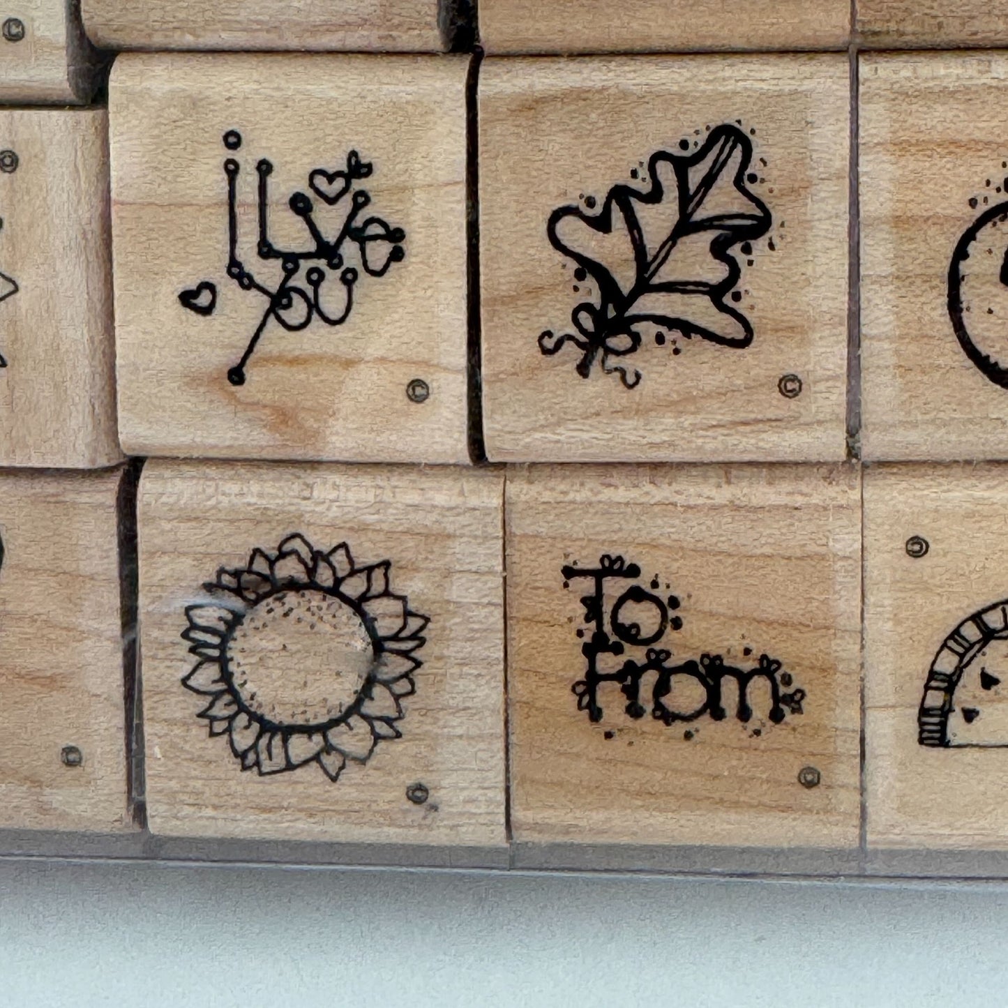 Close To My Heart Wooden Rubber Stamp Set 26 Fruit To From Birthday Pig Small