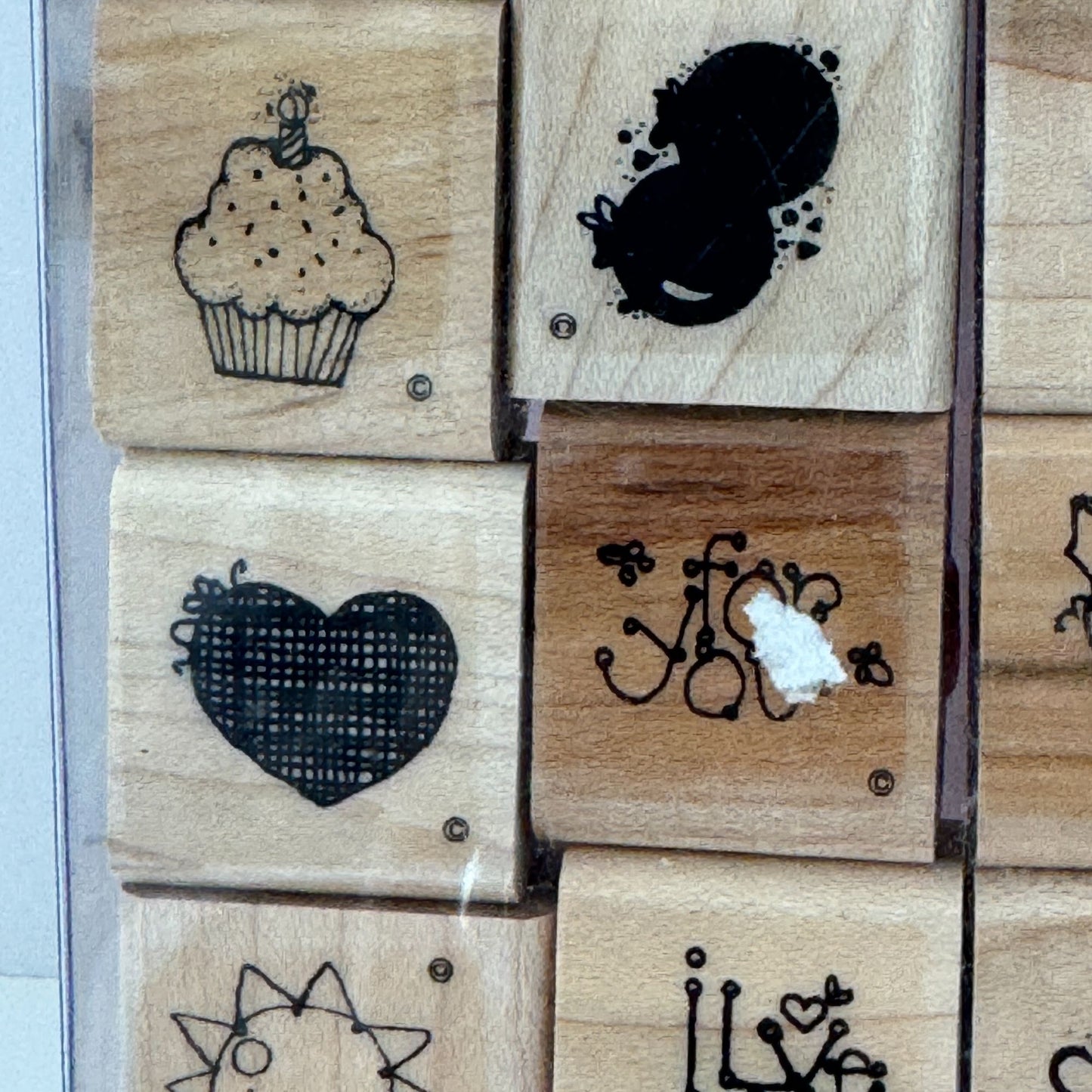 Close To My Heart Wooden Rubber Stamp Set 26 Fruit To From Birthday Pig Small