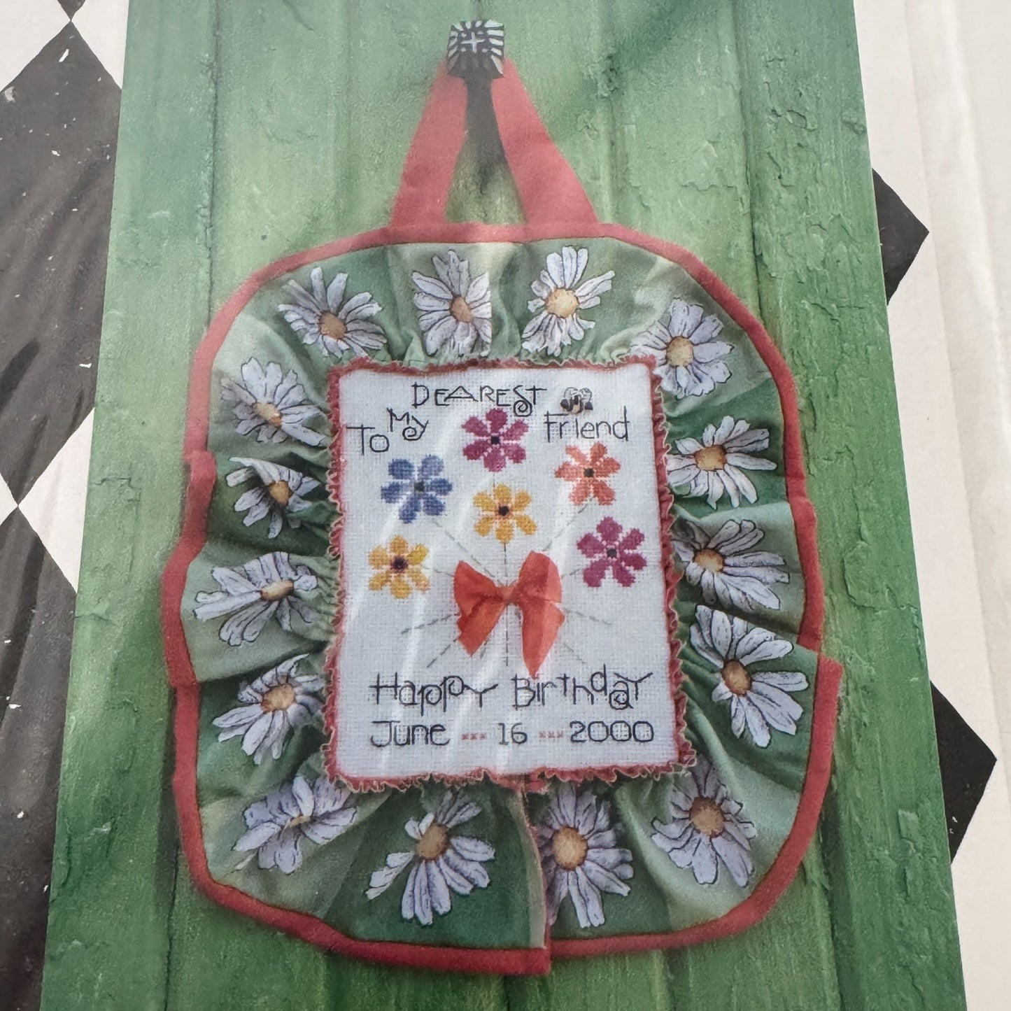 Trail Creek Farm Cross Stitch Pattern Happy Birthday Card Sign Friendship Craft