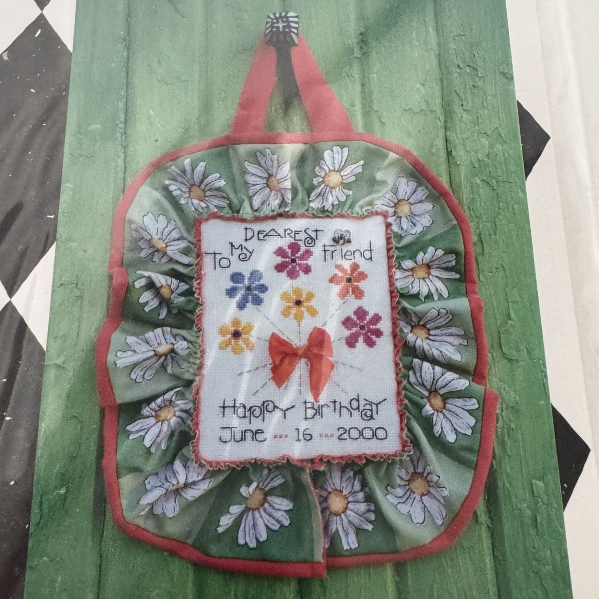 Trail Creek Farm Cross Stitch Pattern Happy Birthday Card Sign Friendship Craft
