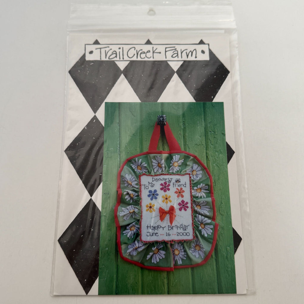Trail Creek Farm Cross Stitch Pattern Happy Birthday Card Sign Friendship Craft