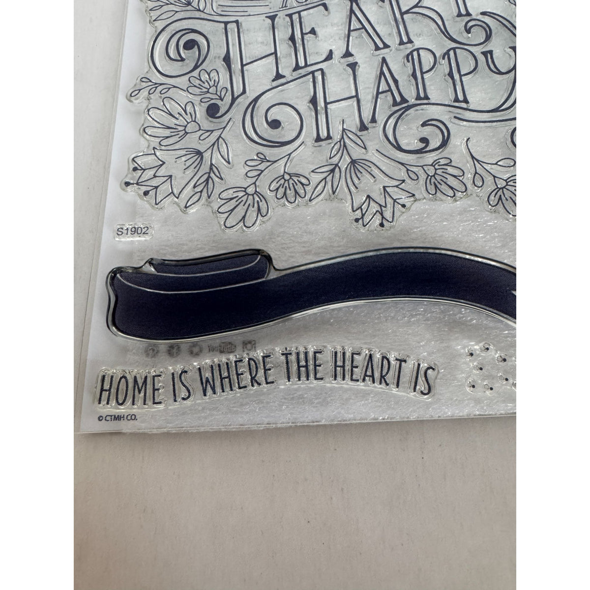 CTMH Acrylic Stamp Set Heartfelt Sentiments You Make My Heart Happy Blessed Home