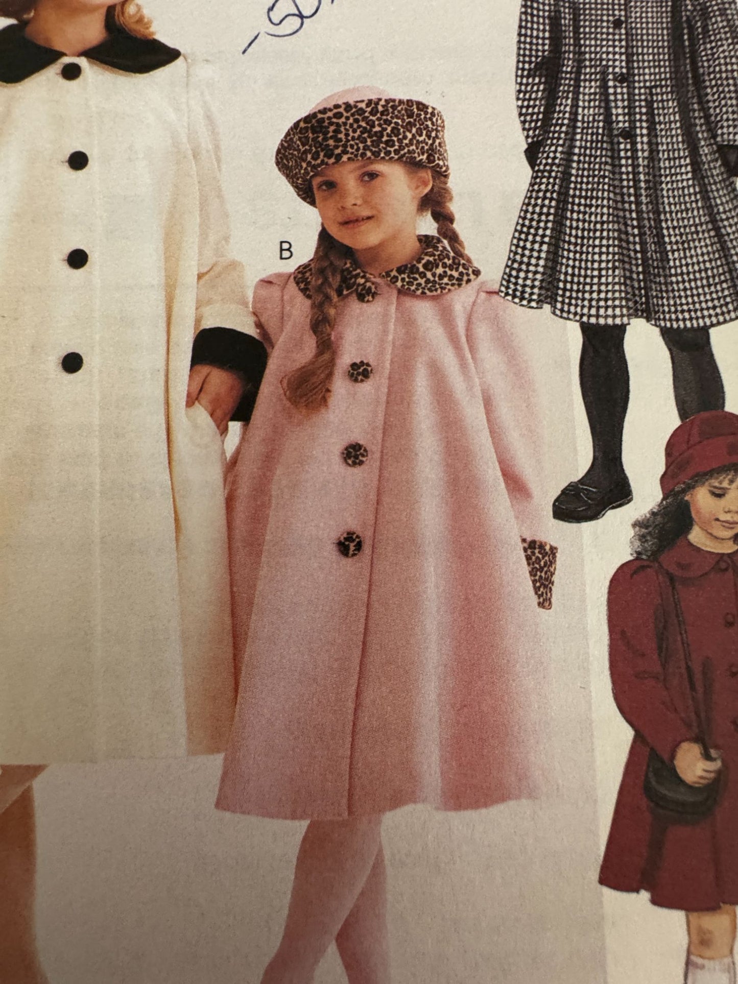 McCalls Sewing Pattern 8471 Girls Lined Swing Coat Hat Winter Size 4 5 6 Uncut