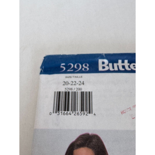 Butterick Sewing Pattern 5298 Misses Jacket Below Hip Lined Work Uncut 20 22 24