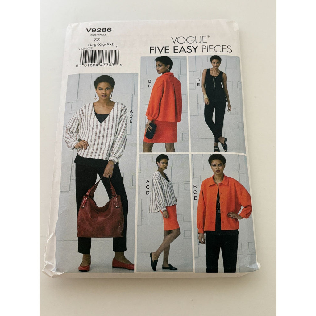 Vogue Sewing Pattern V9286 Tops Pants Skirt Work Career Easy Sizes L XL XXL UC