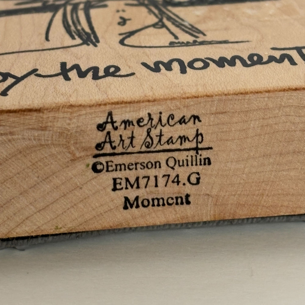 American Art Stamp Rubber Stamp Enjoy The Moment Cardmaking Words Emerson Quillin Fancy Hat