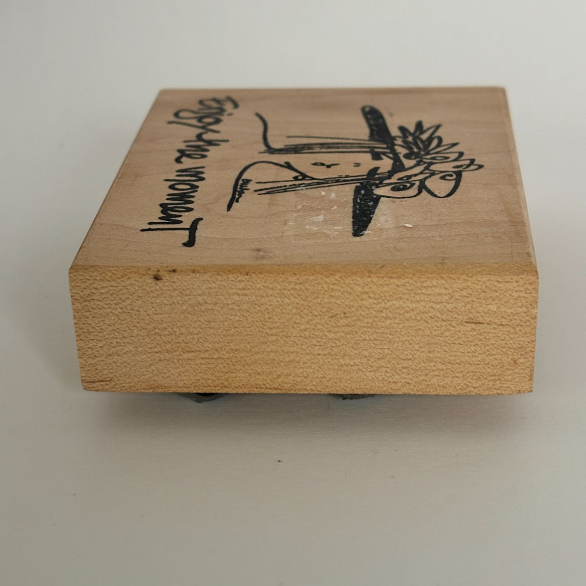 American Art Stamp Rubber Stamp Enjoy The Moment Cardmaking Words Emerson Quillin Fancy Hat