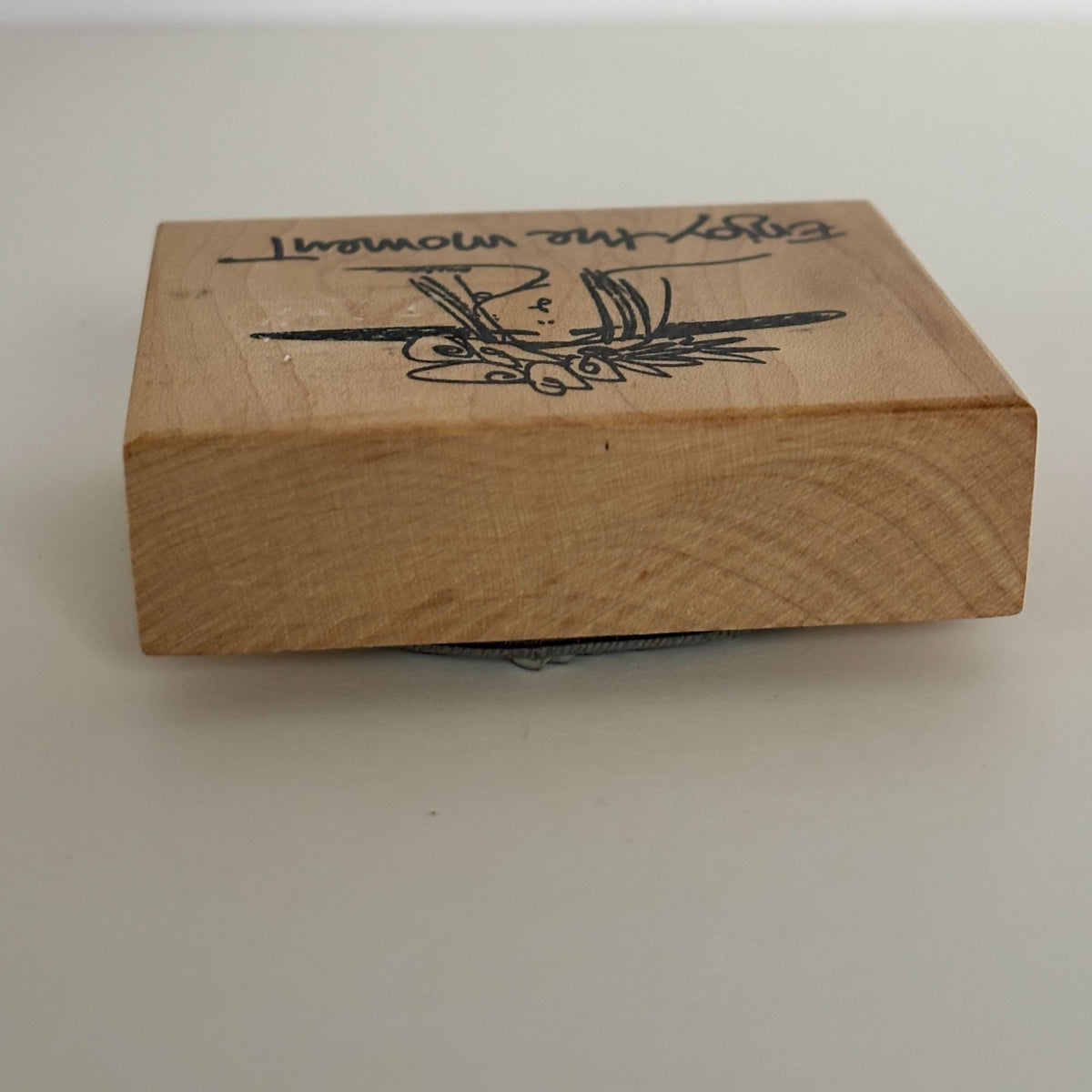 American Art Stamp Rubber Stamp Enjoy The Moment Cardmaking Words Emerson Quillin Fancy Hat