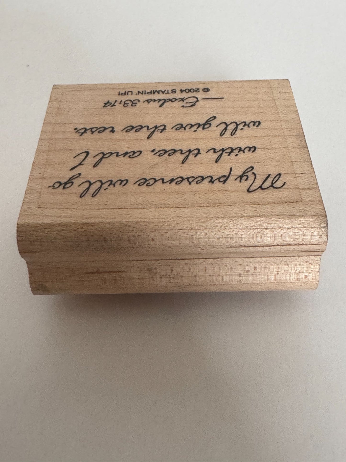 Stampin Up Rubber Stamp Exodus Bible Verse God Presence Rest Christian Religious