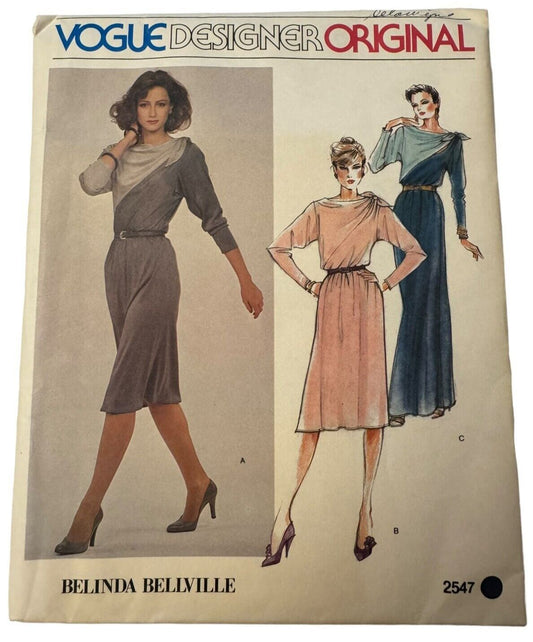 Vogue Designer Original Sewing Pattern 2547 Dress Belinda Bellville Sz 10 Uncut