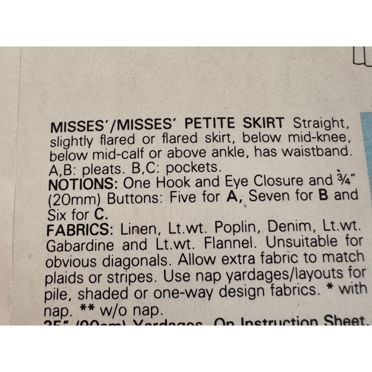 Vogue Sewing Pattern 9946 Straight or Slightly Flared Skirt Modest Long 8 10 12